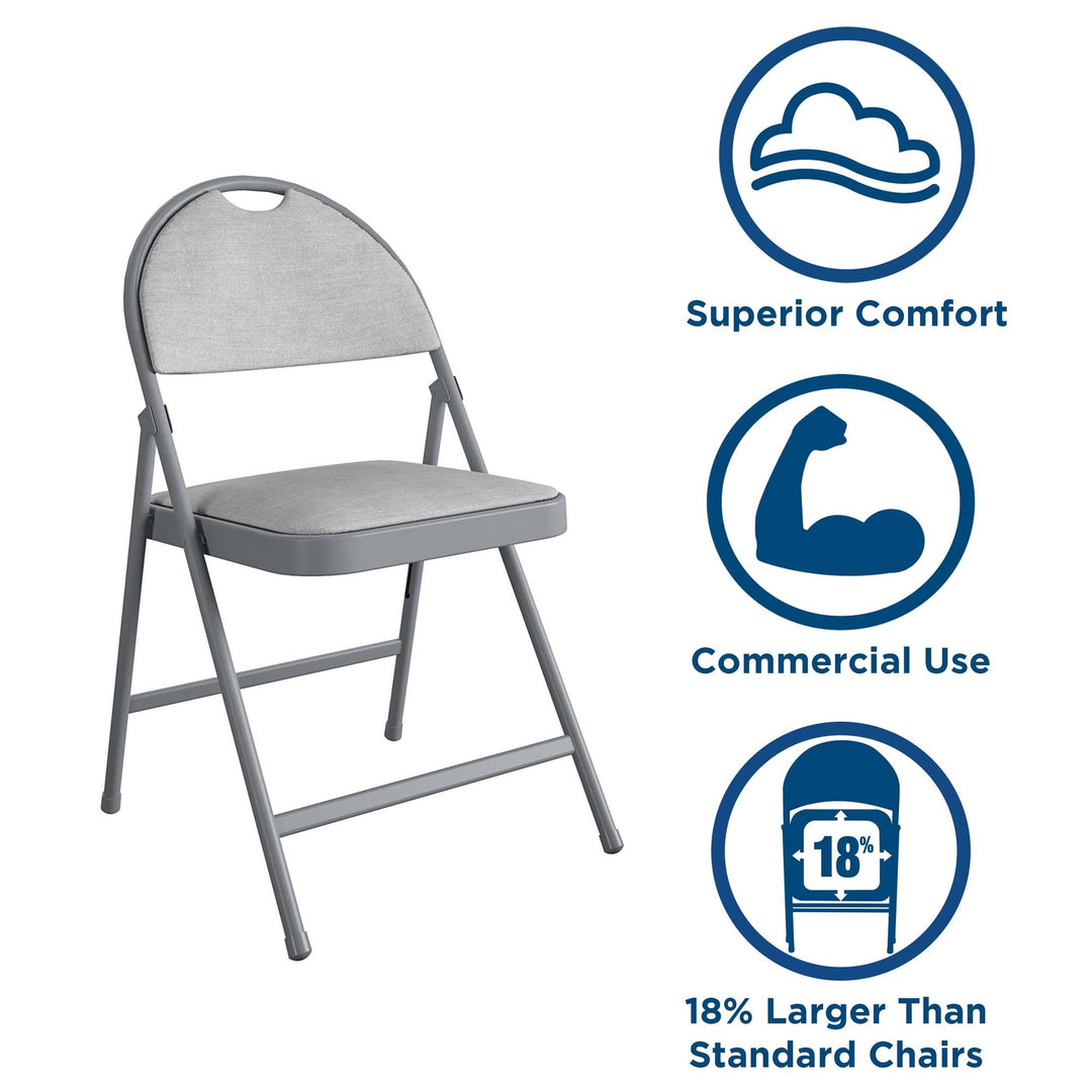 Commercial XL Smartfold™ Fabric Padded Chair - Gray