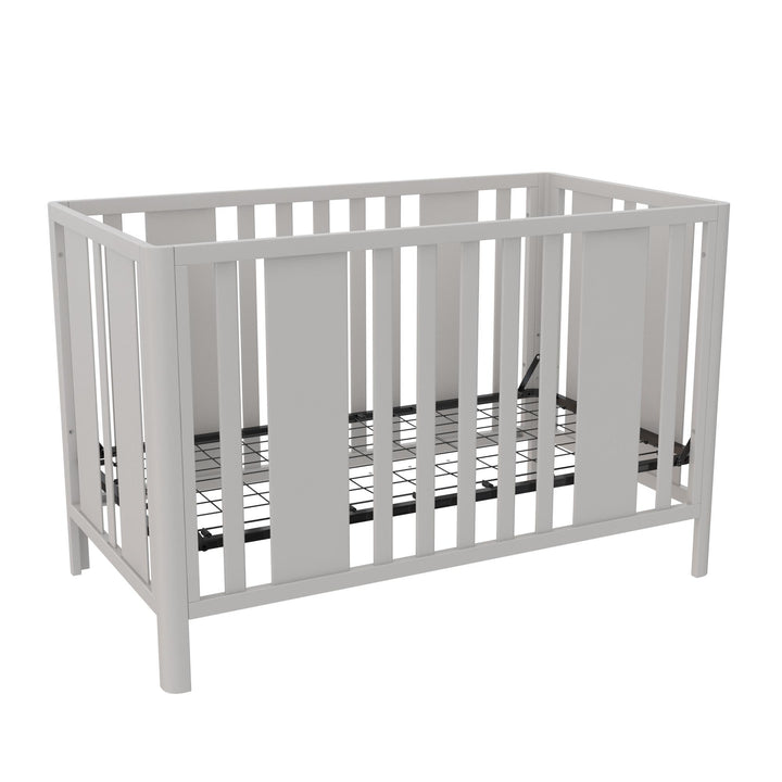 Crawford Curved Post 3 in 1 Crib with Adjustable Heights - Sharkey Grey