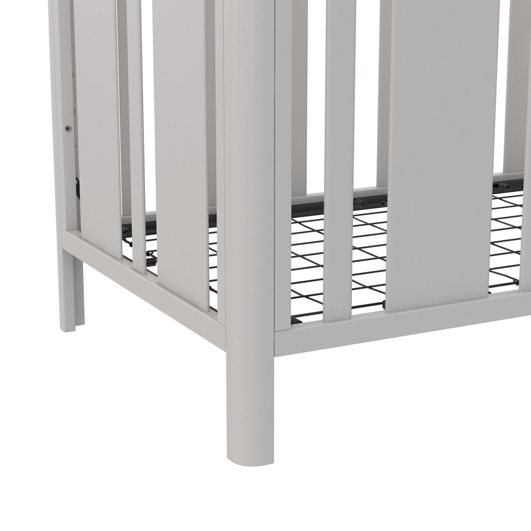 Crawford Curved Post 3 in 1 Crib with Adjustable Heights - Sharkey Grey