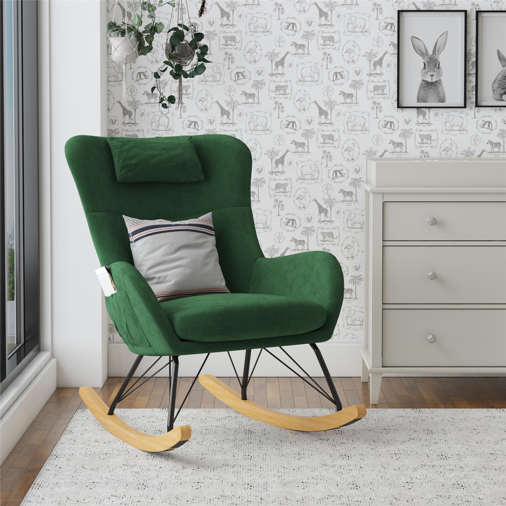 Rocking chair with online headrest