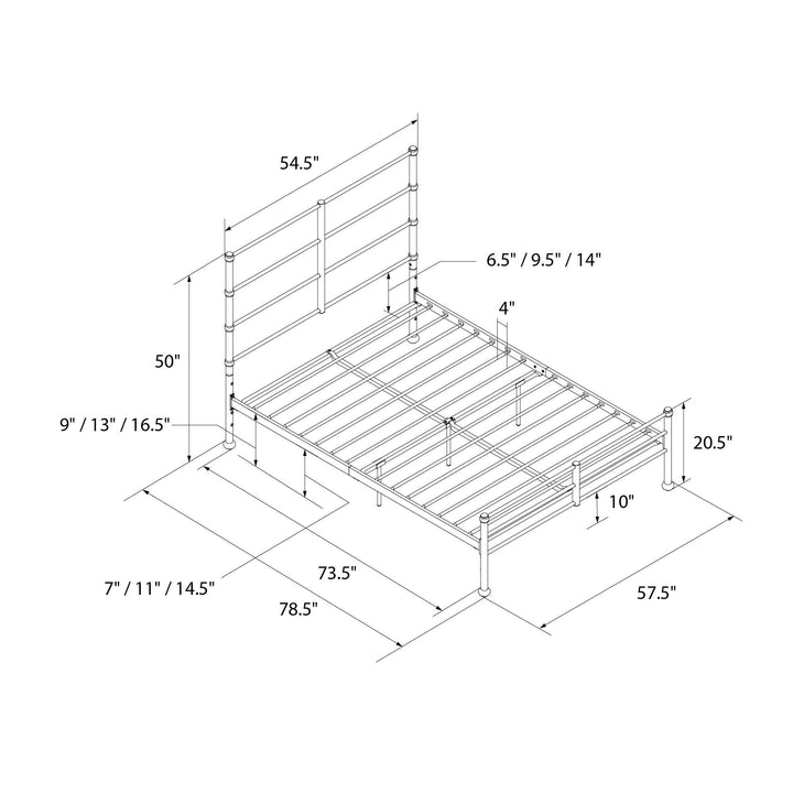 MacKenzie Adaptable Metal Platform Bed - Black - Full