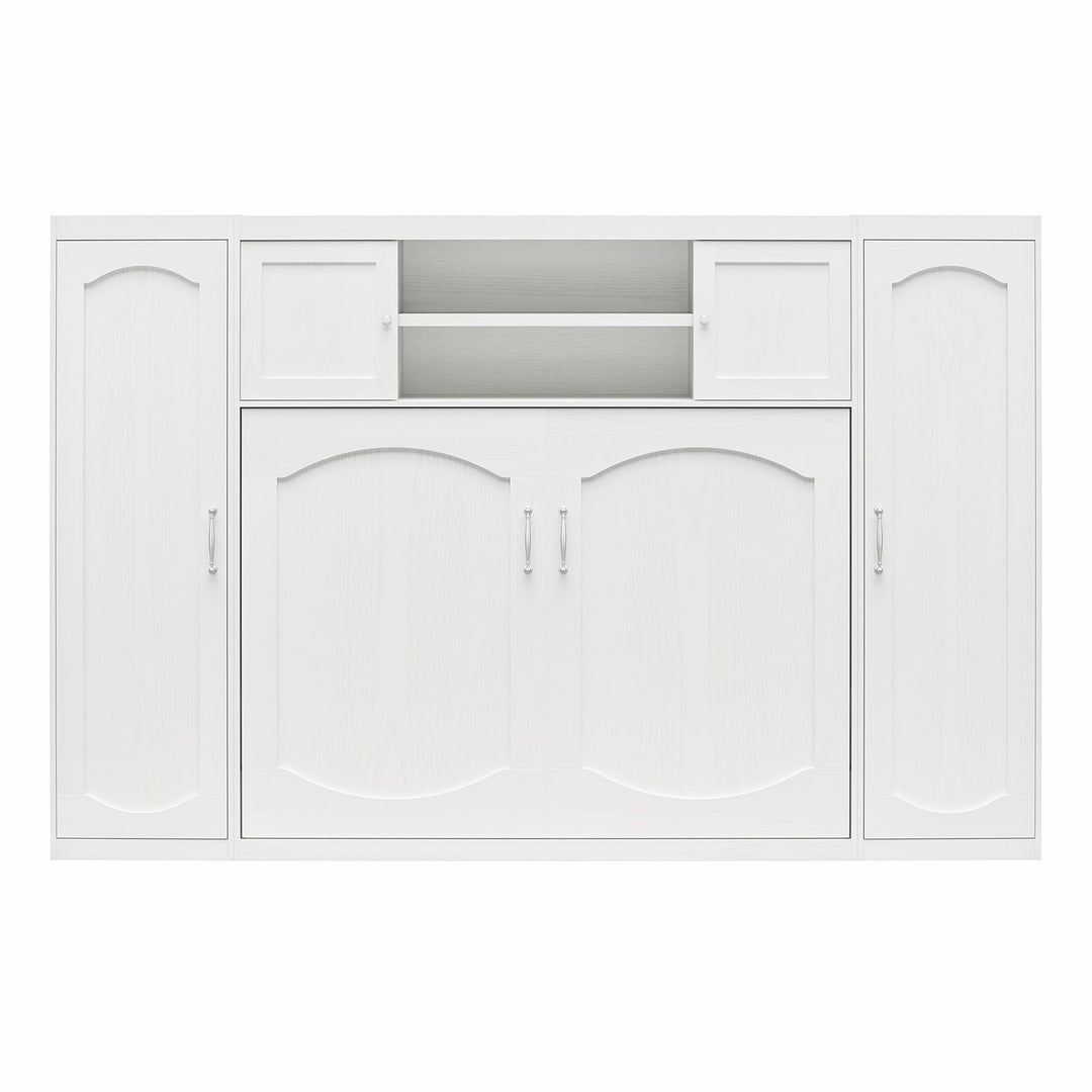 Her Majesty Full Size Daybed Murphy Bed with 2 Side Cabinets - White - Full