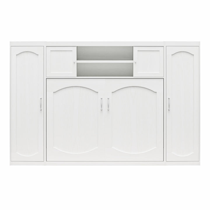 Her Majesty Full Size Daybed Murphy Bed with 2 Side Cabinets - White - Full