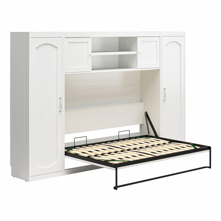 Her Majesty Full Size Daybed Murphy Bed with 2 Side Cabinets - White - Full