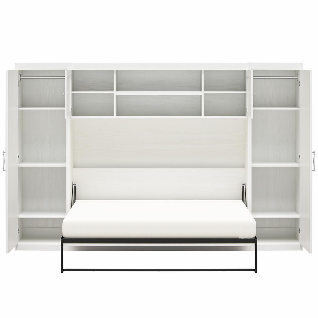 Her Majesty Full Size Daybed Murphy Bed with 2 Side Cabinets - White - Full