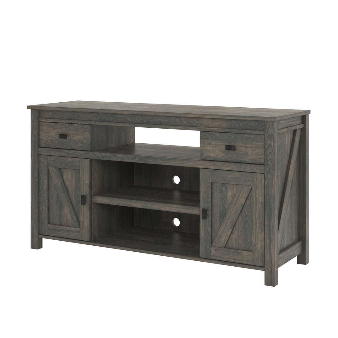 Farmington Rustic Farmhouse TV Stand for TVs up to 60 Inch - Weathered Oak