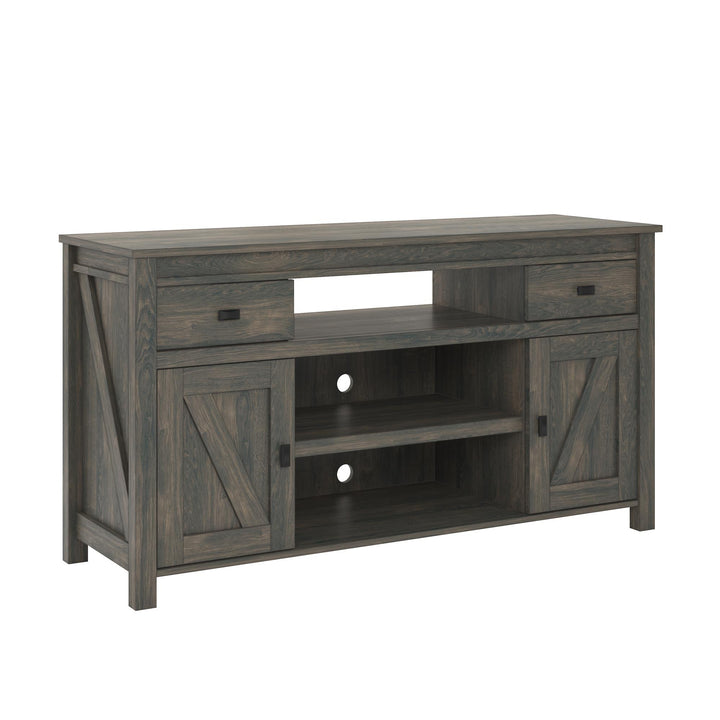 Farmington Rustic Farmhouse TV Stand for TVs up to 60 Inch - Weathered Oak