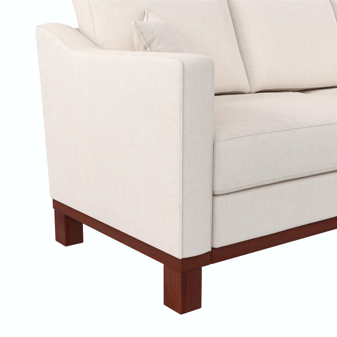 Brooklyn Upholstered Wood Base Sofa - Beige - 3-Seater