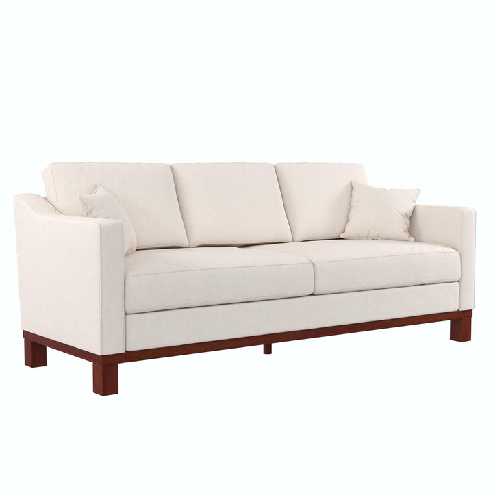 Brooklyn Upholstered Wood Base Sofa - Beige - 3-Seater