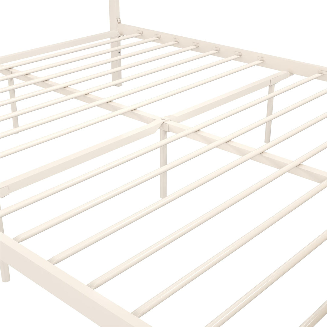 Roxanne Metal and Cane Platform Bed - Off White - Queen