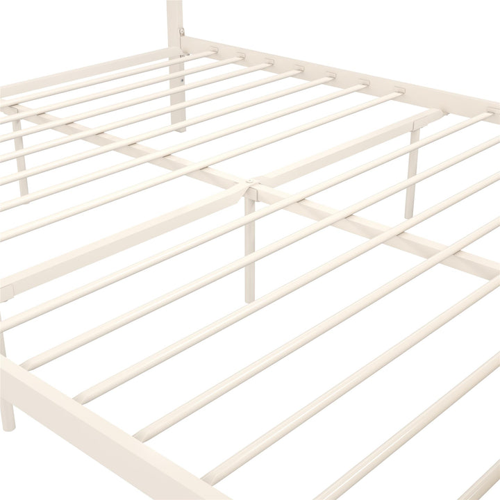 Roxanne Metal and Cane Platform Bed - Off White - Queen