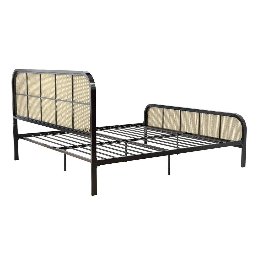 Roxanne Metal and Cane Platform Bed - Black - King