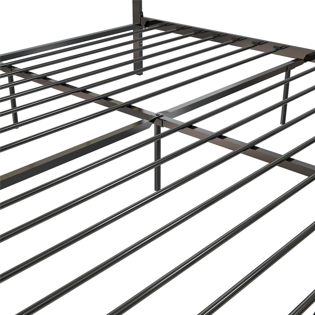 Roxanne Metal and Cane Platform Bed - Black - King