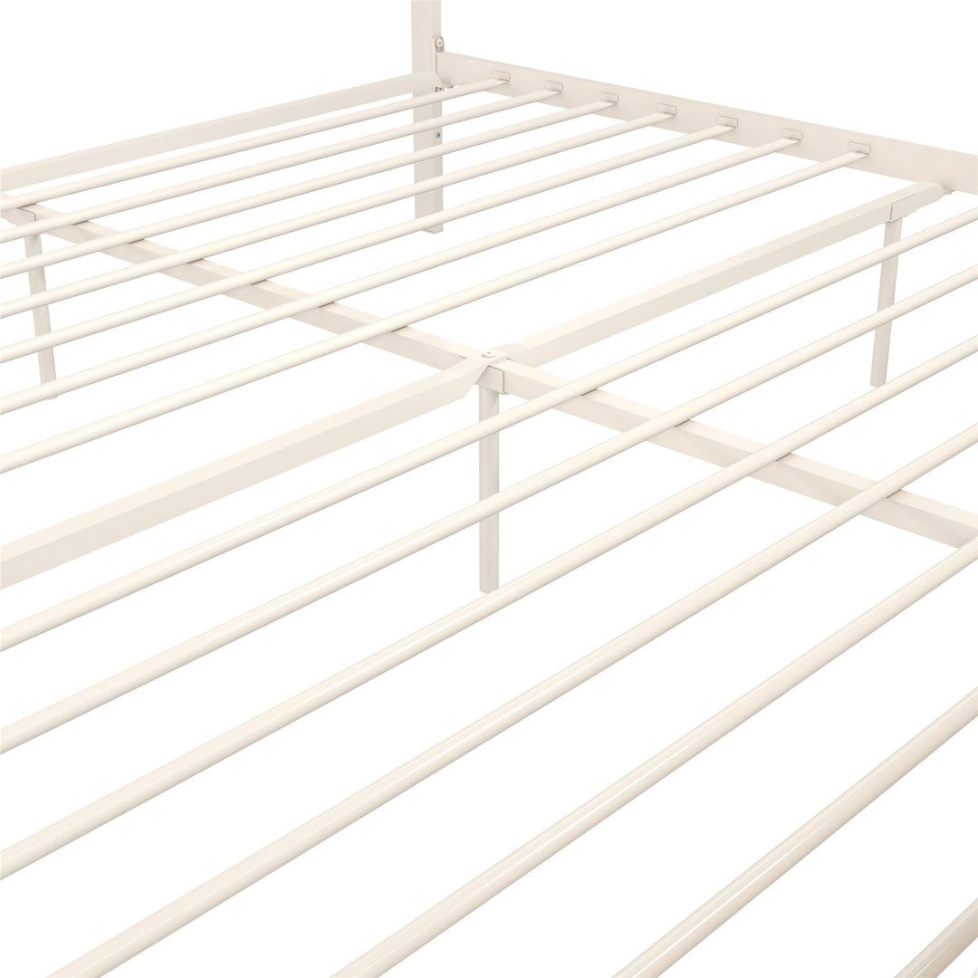 Roxanne Metal and Cane Platform Bed - Off White - King