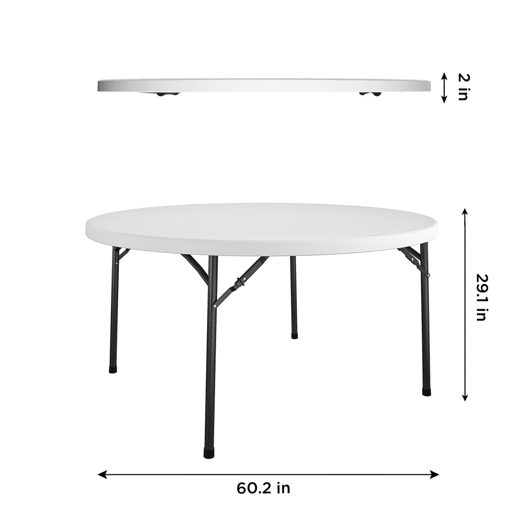 Commercial 5' Round Blow Mold Table - White