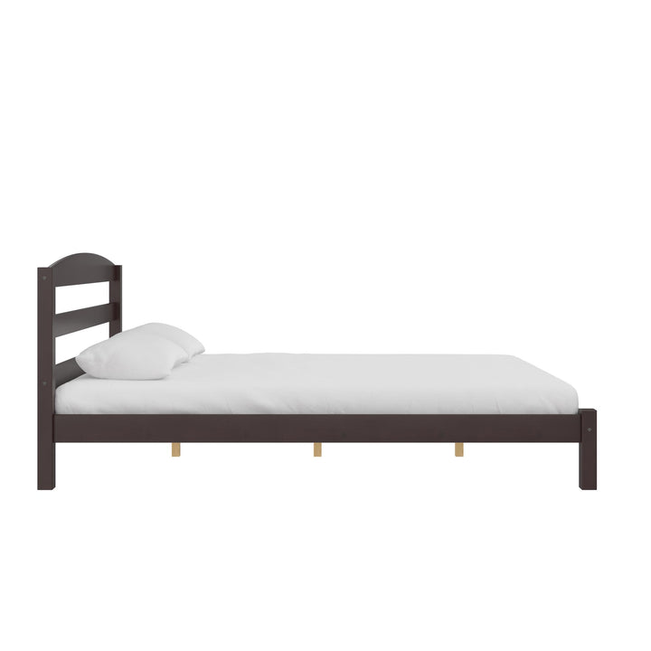 Braylon Wooden Bed Frame with Wood Slats - Espresso - Full