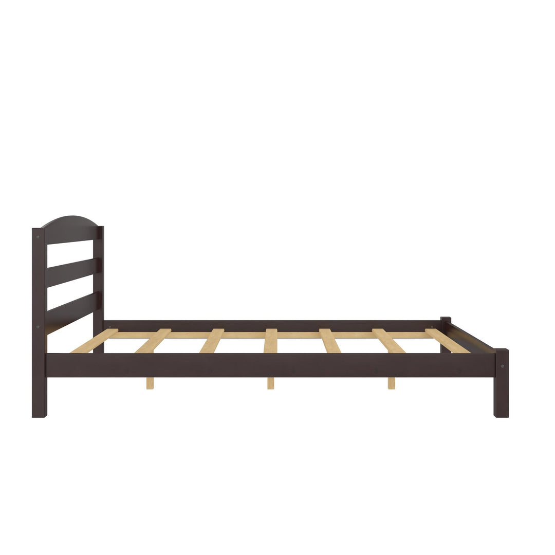 Braylon Wooden Bed Frame with Wood Slats - Espresso - Full