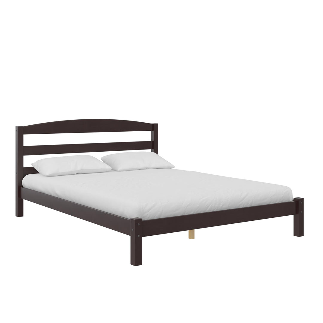 Braylon Wooden Bed Frame with Wood Slats - Espresso - Full