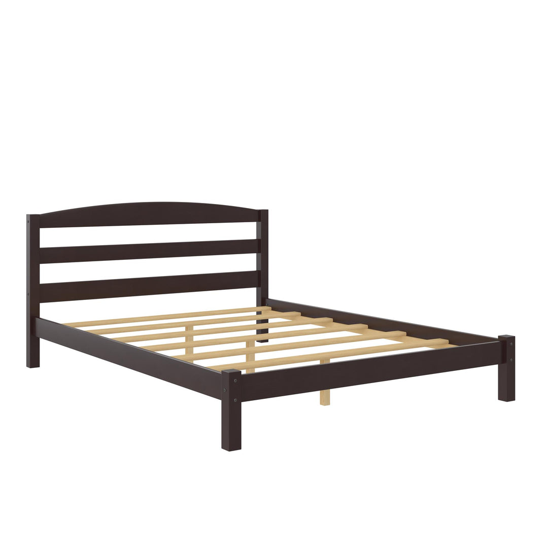 Braylon Wooden Bed Frame with Wood Slats - Espresso - Full