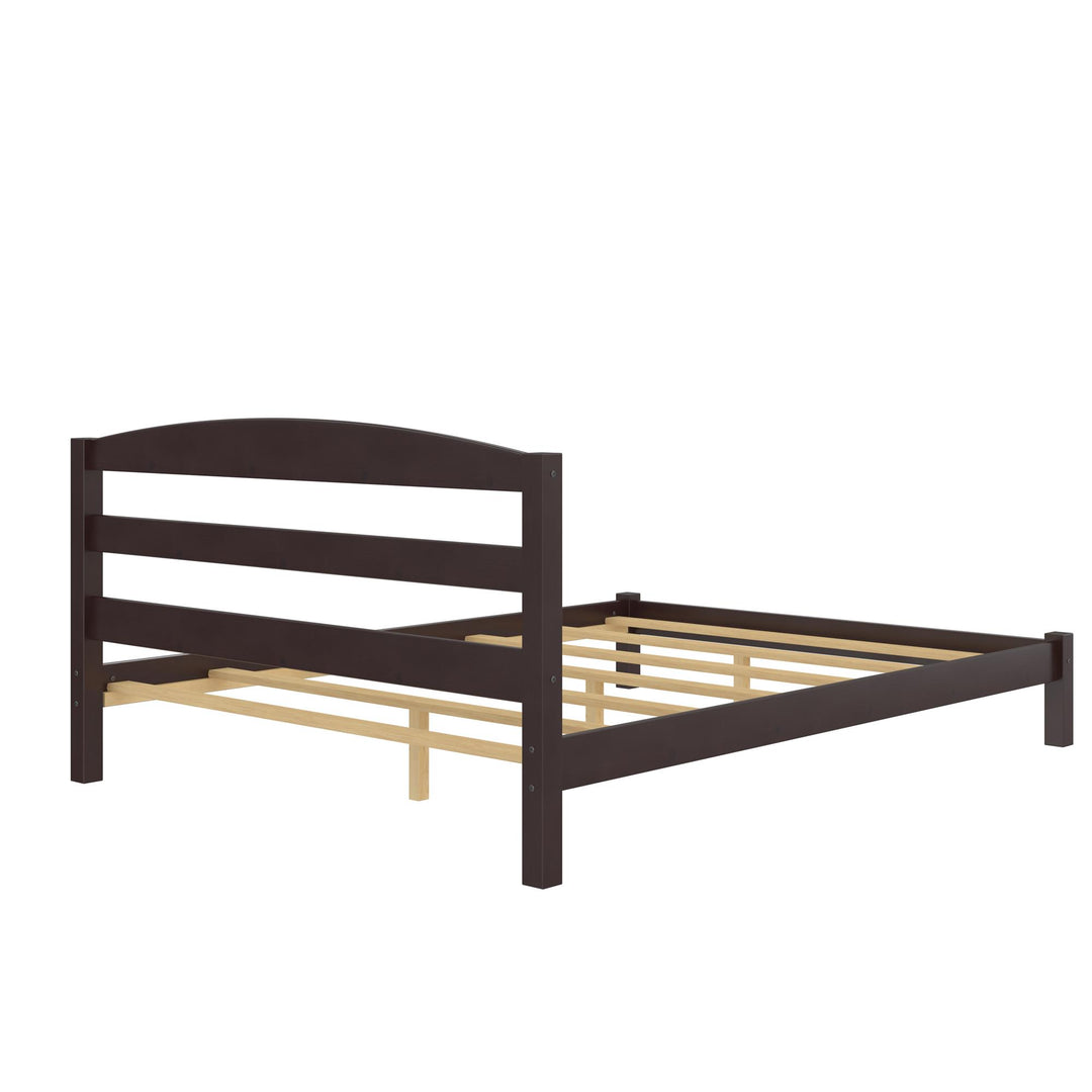 Braylon Wooden Bed Frame with Wood Slats - Espresso - Full