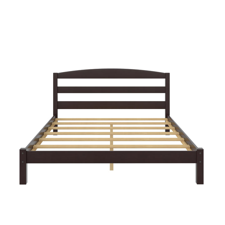 Braylon Wooden Bed Frame with Wood Slats - Espresso - Full