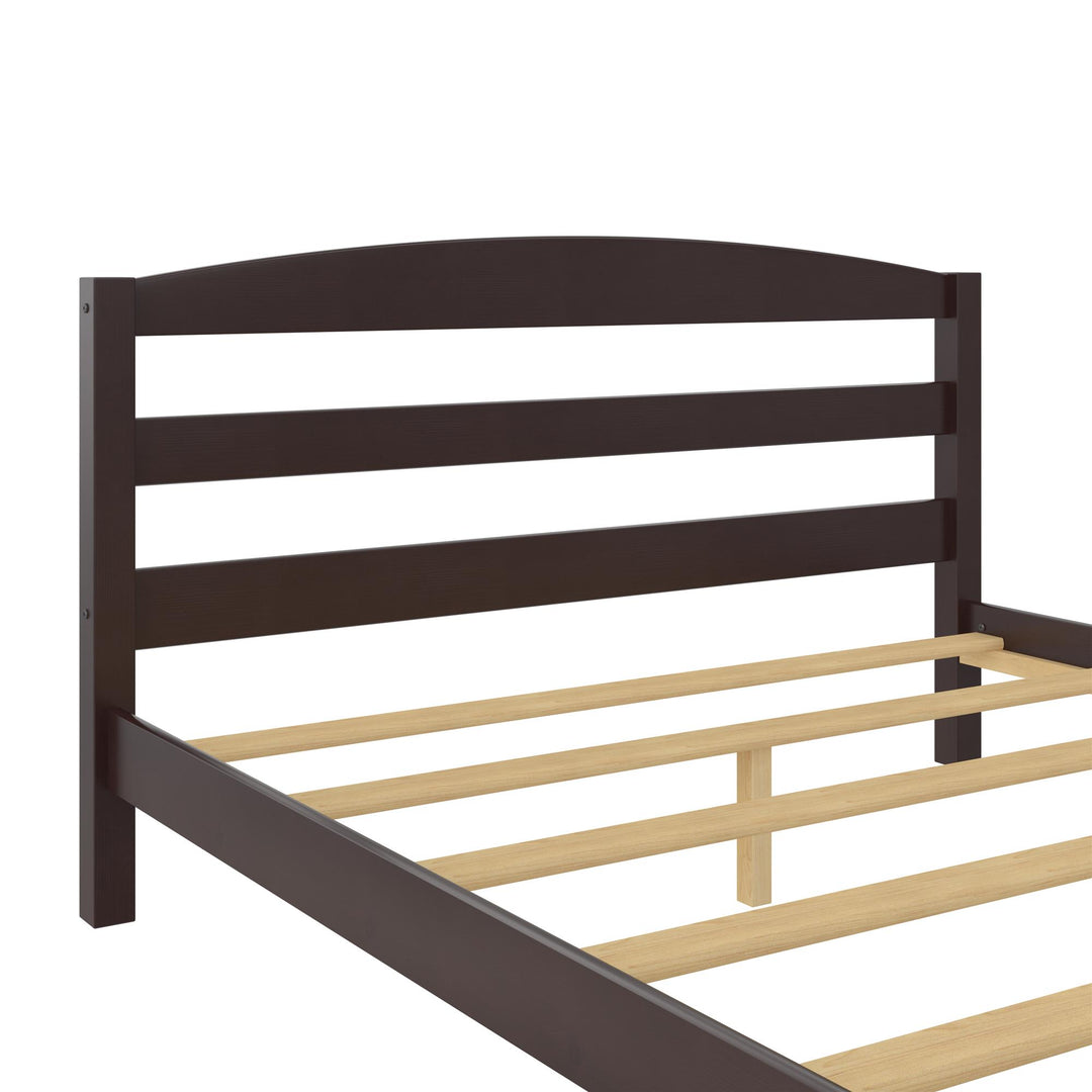 Braylon Wooden Bed Frame with Wood Slats - Espresso - Full