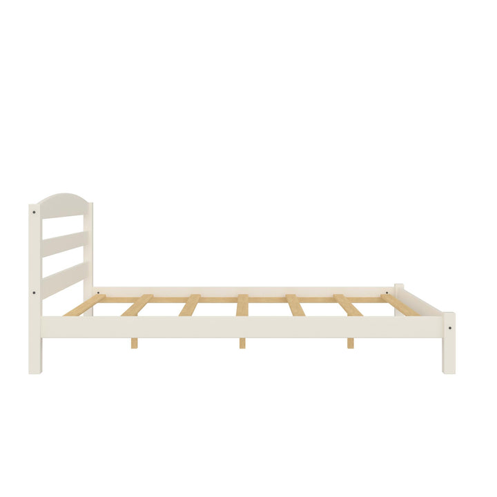 Braylon Wooden Bed Frame with Wood Slats - White - Full