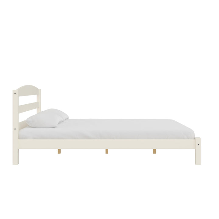 Braylon Wooden Bed Frame with Wood Slats - White - Full