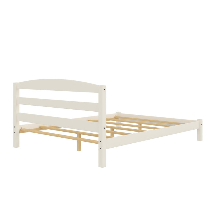 Braylon Wooden Bed Frame with Wood Slats - White - Full