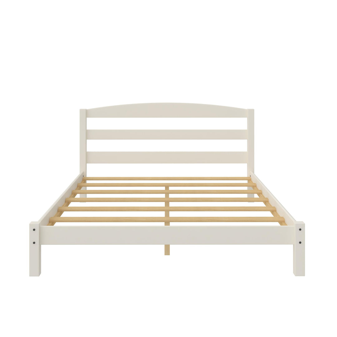 Braylon Wooden Bed Frame with Wood Slats - White - Full