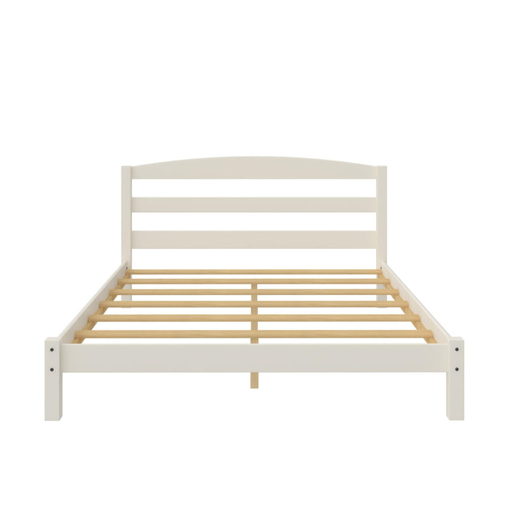 Braylon Wooden Bed Frame with Wood Slats - White - Full