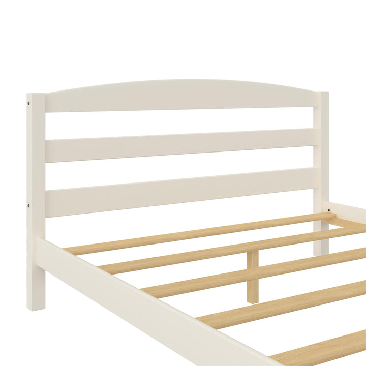 Braylon Wooden Bed Frame with Wood Slats - White - Full