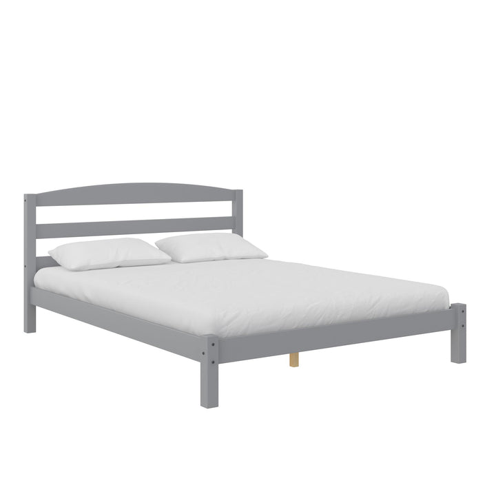 Braylon Wooden Bed Frame with Wood Slats - Gray - Full