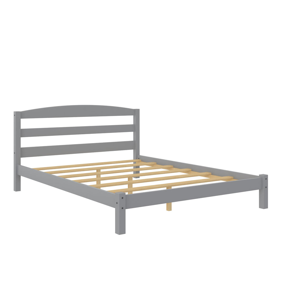 Braylon Wooden Bed Frame with Wood Slats - Gray - Full