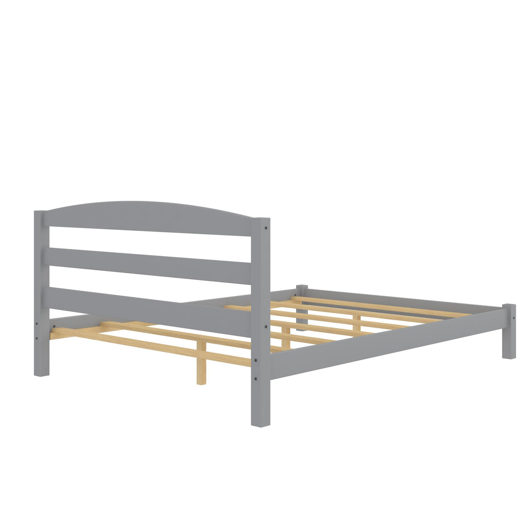 Braylon Wooden Bed Frame with Wood Slats - Gray - Full