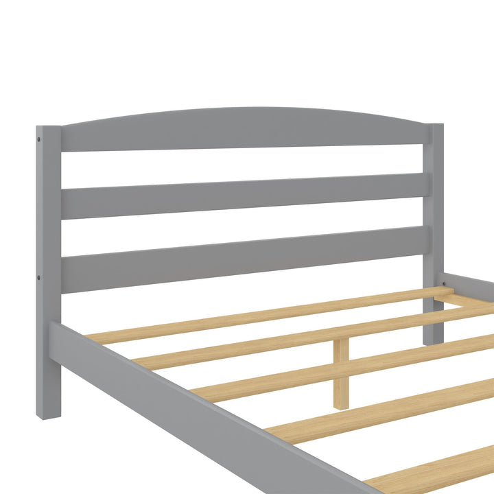 Braylon Wooden Bed Frame with Wood Slats - Gray - Full