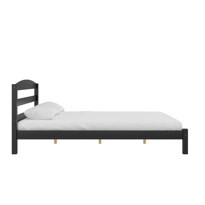 Braylon Wooden Bed Frame with Wood Slats - Black - Full