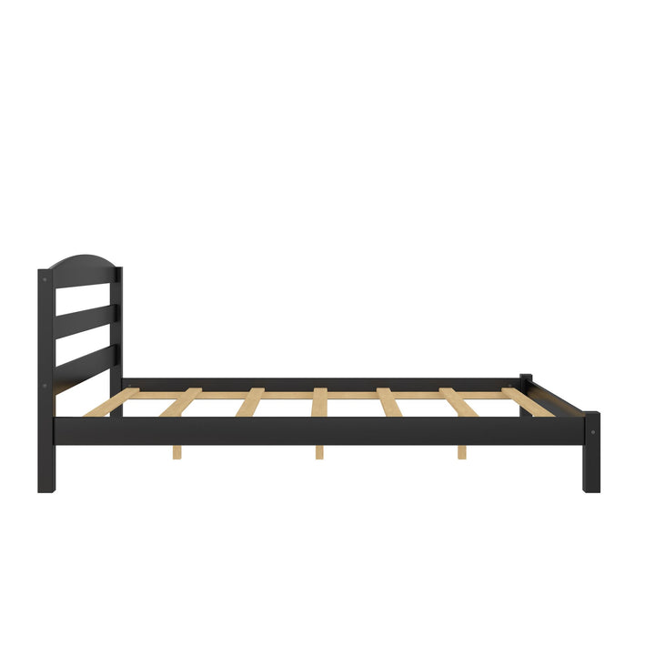 Braylon Wooden Bed Frame with Wood Slats - Black - Full