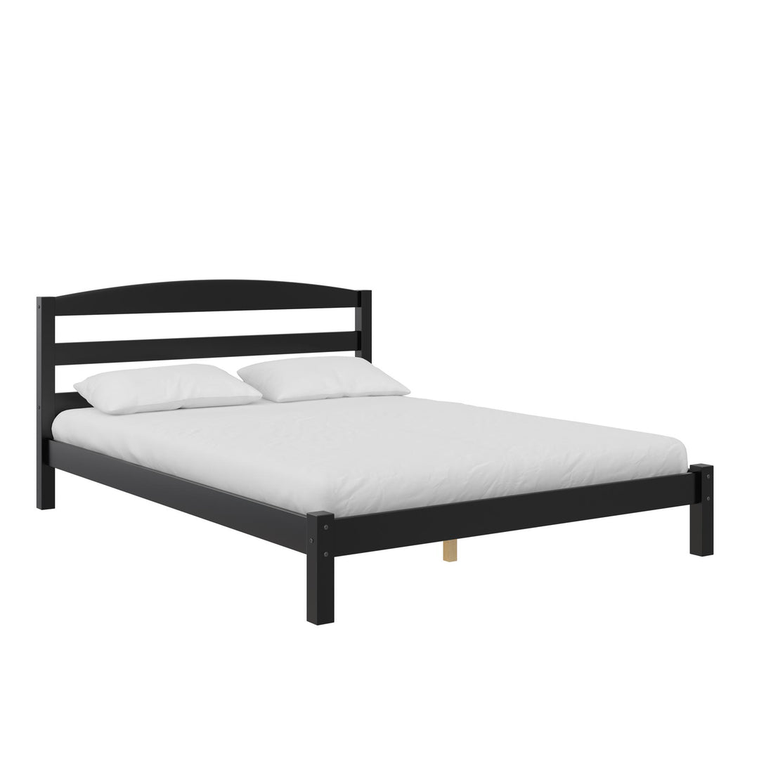 Braylon Wooden Bed Frame with Wood Slats - Black - Full