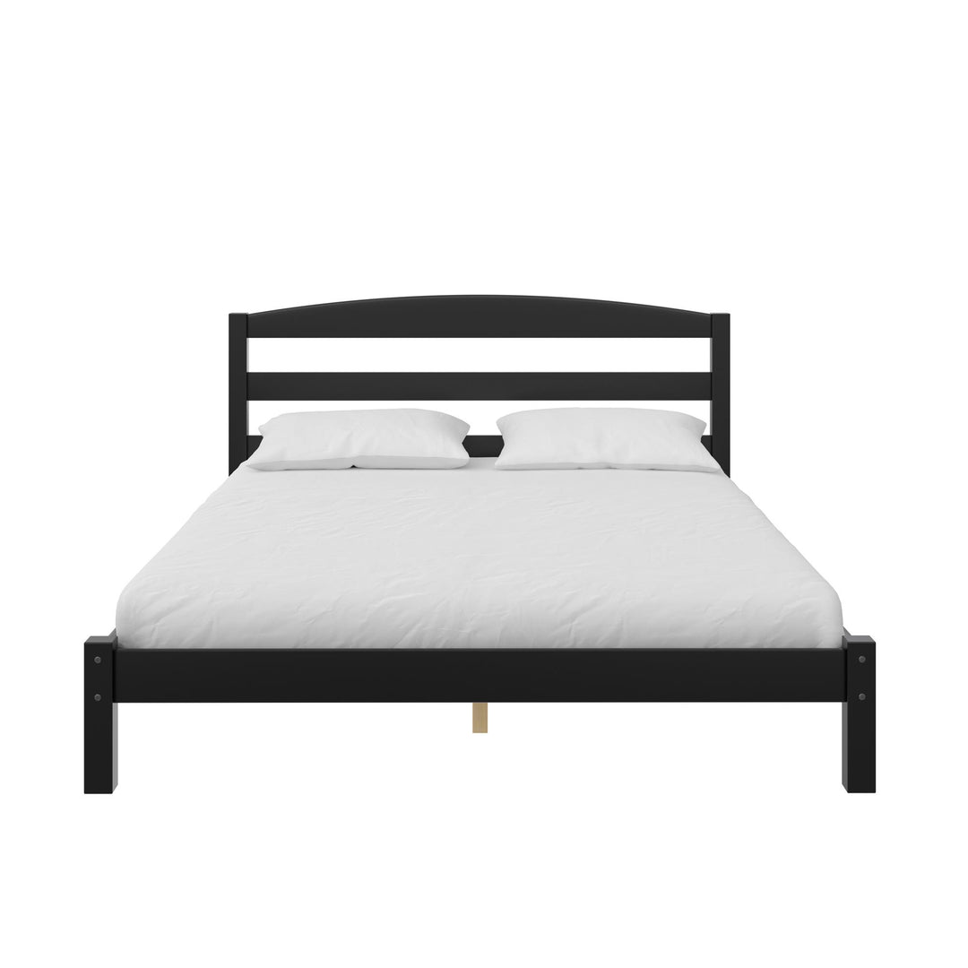 Braylon Wooden Bed Frame with Wood Slats - Black - Full