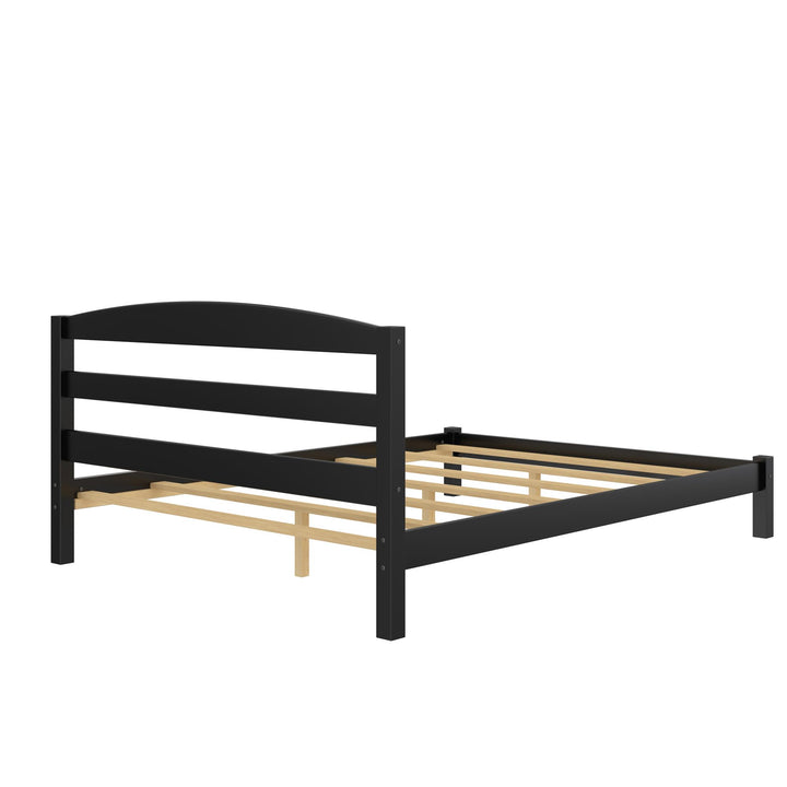 Braylon Wooden Bed Frame with Wood Slats - Black - Full