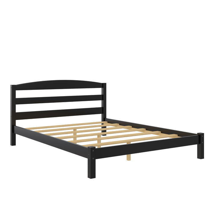 Braylon Wooden Bed Frame with Wood Slats - Black - Full