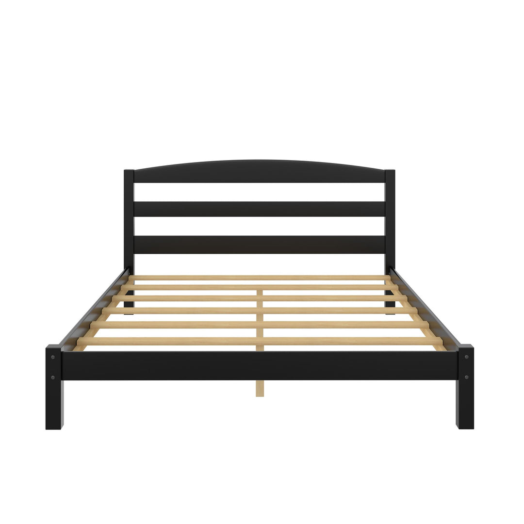 Braylon Wooden Bed Frame with Wood Slats - Black - Full