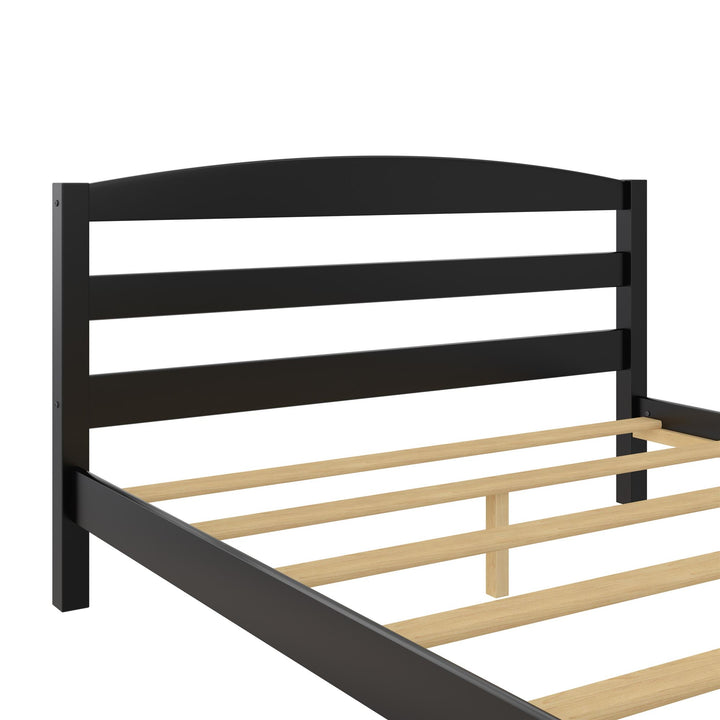 Braylon Wooden Bed Frame with Wood Slats - Black - Full