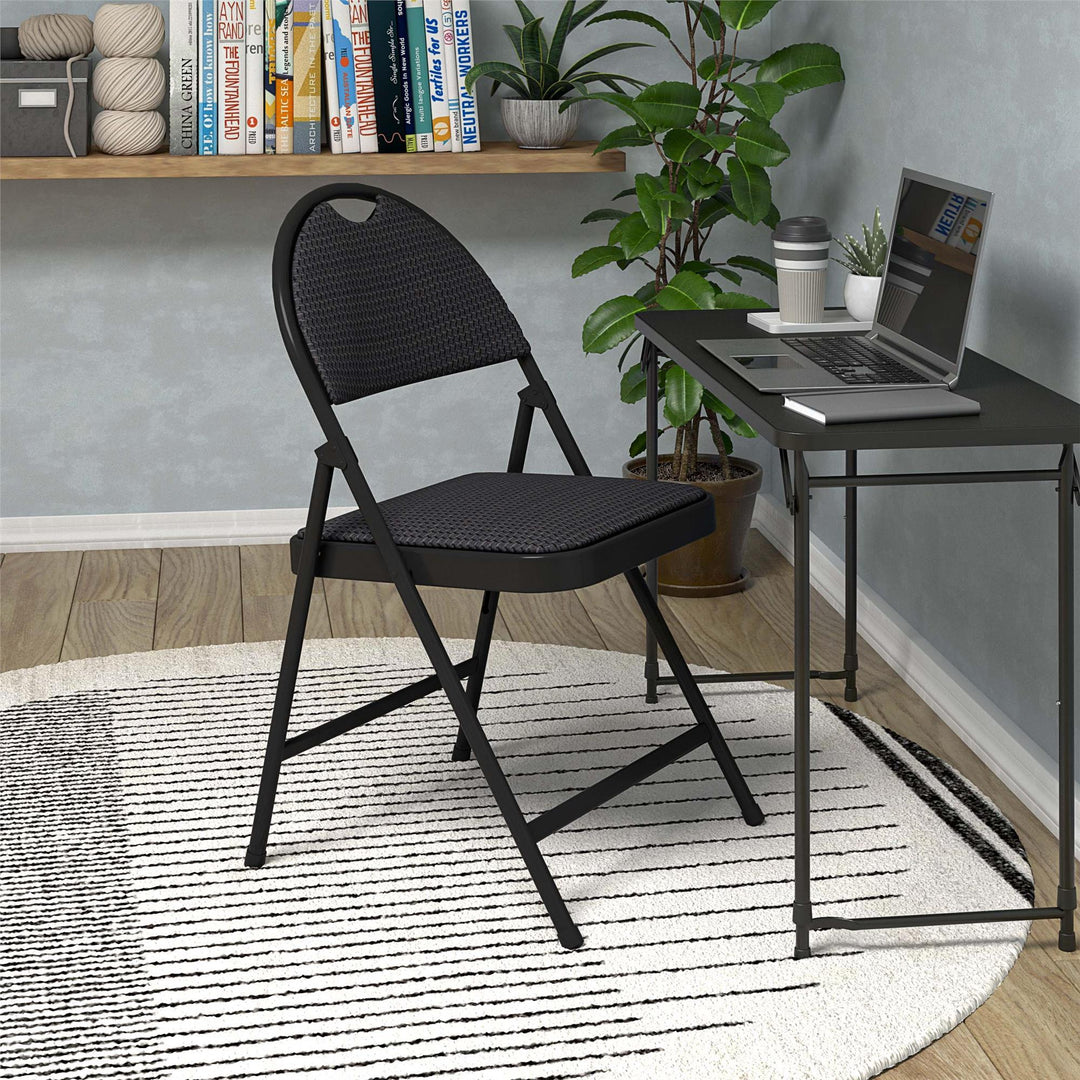 Commercial XL Smartfold™ Fabric Padded Chair - Black