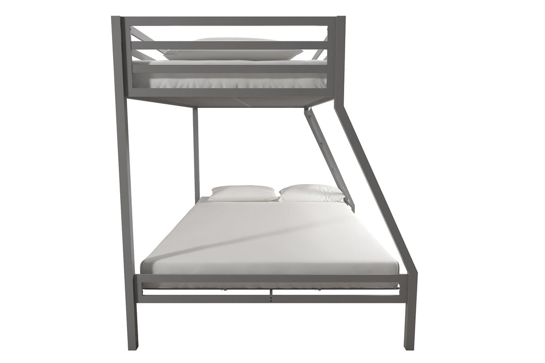 Lara Premium Twin over Full Metal Bunk Bed - Silver - Twin-Over-Full