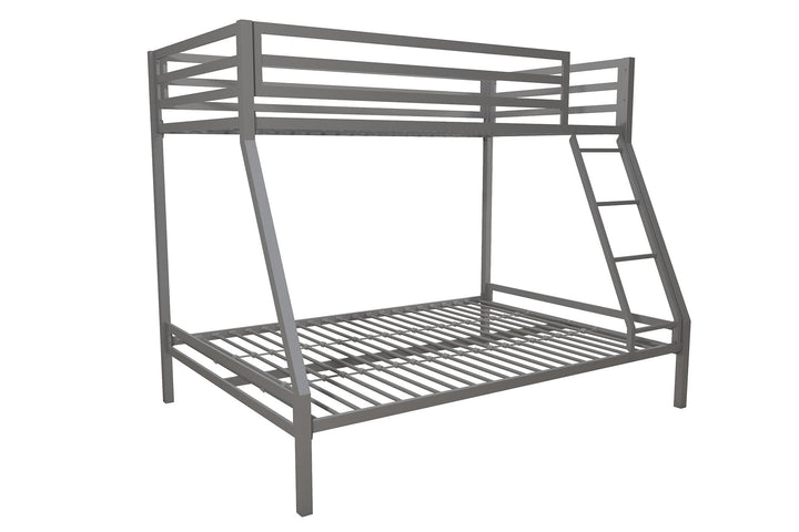 Lara Premium Twin over Full Metal Bunk Bed - Silver - Twin-Over-Full