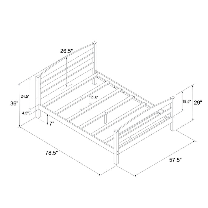 Braylon Wooden Bed Frame with Wood Slats - Black - Full