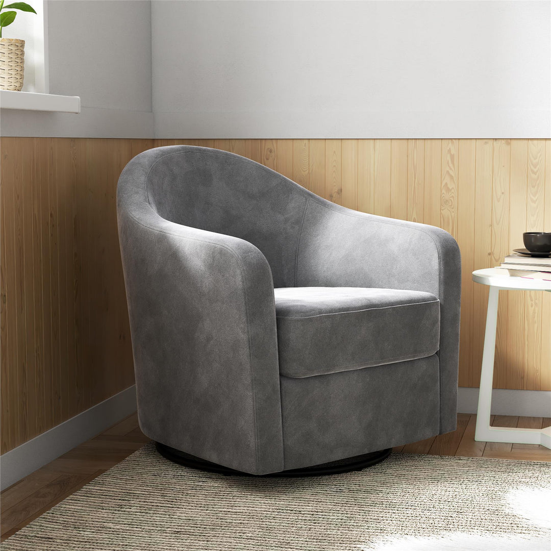 Gentle Swivel Curved Accent Chair - Light Gray