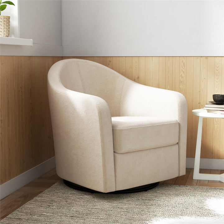 Gentle Swivel Curved Accent Chair - Ivory